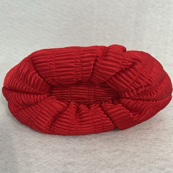 Bechamel Purse Women Red Silky Crossbody Fabric Gold Metal Trim Strap Formal Vtg - Picture 6 of 9